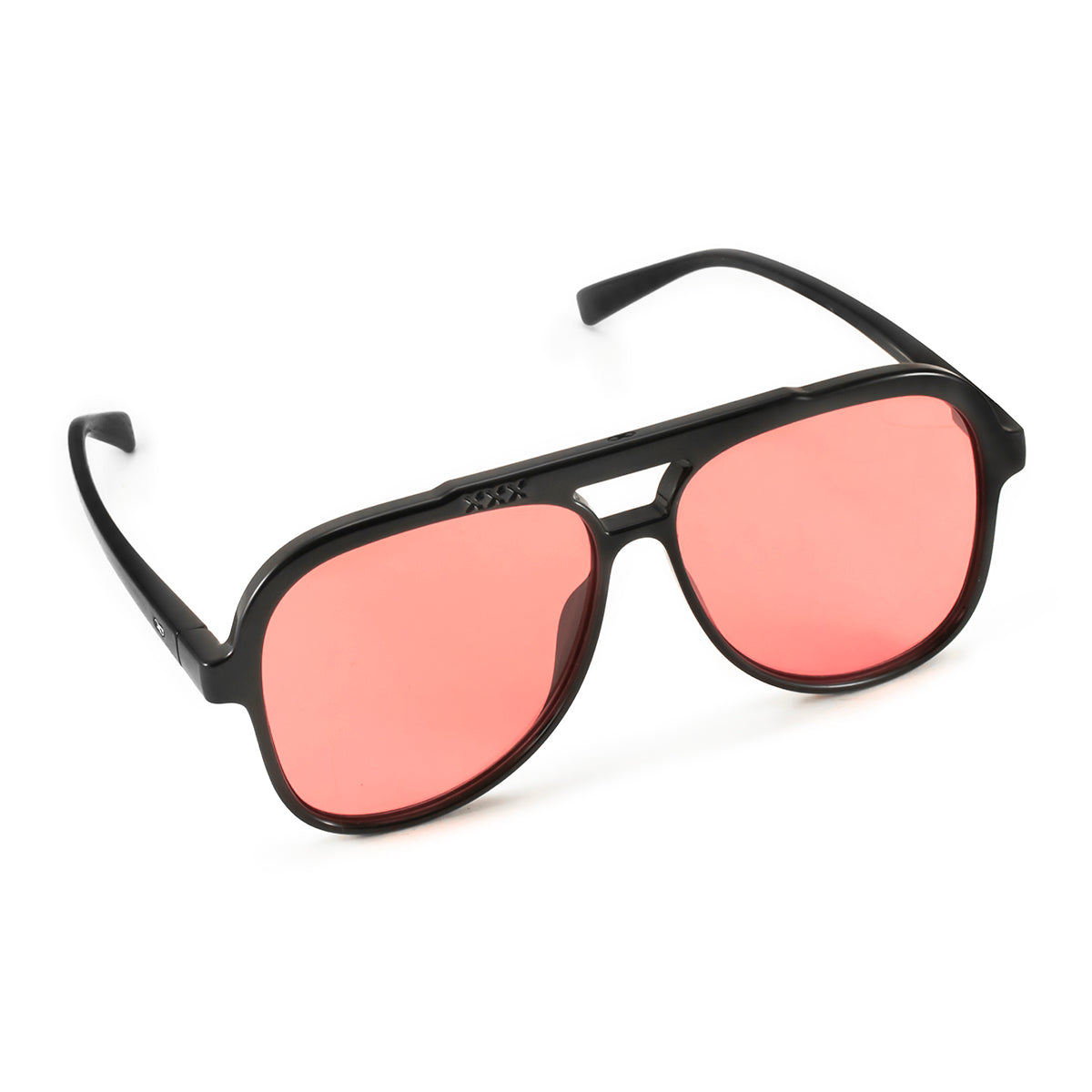 Anteojos de Sol - Triple XXX - Negro Brillo - Lente rosa