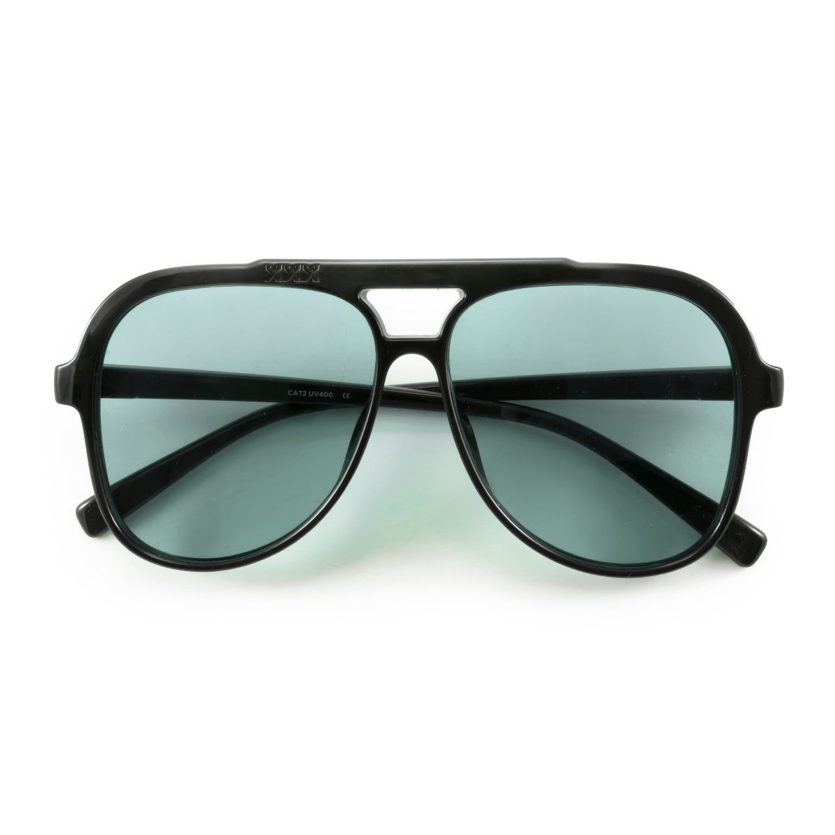 Anteojos de Sol - Triple XXX - Negro Brillo - Lente turquesa