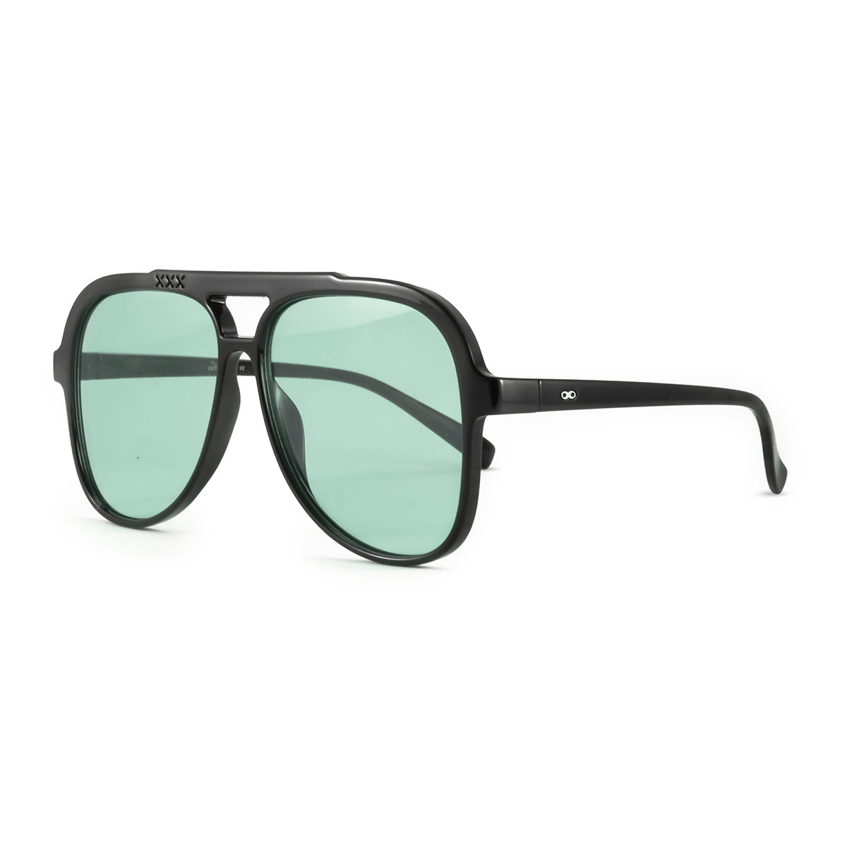 Anteojos de Sol - Triple XXX - Negro Brillo - Lente turquesa