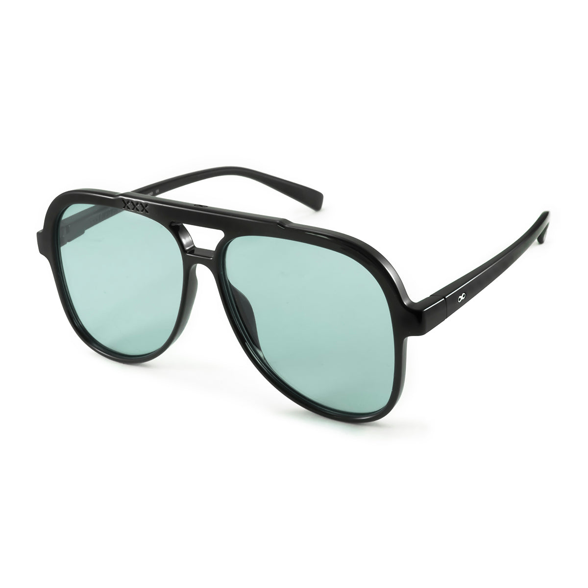 Anteojos de Sol - Triple XXX - Negro Brillo - Lente turquesa