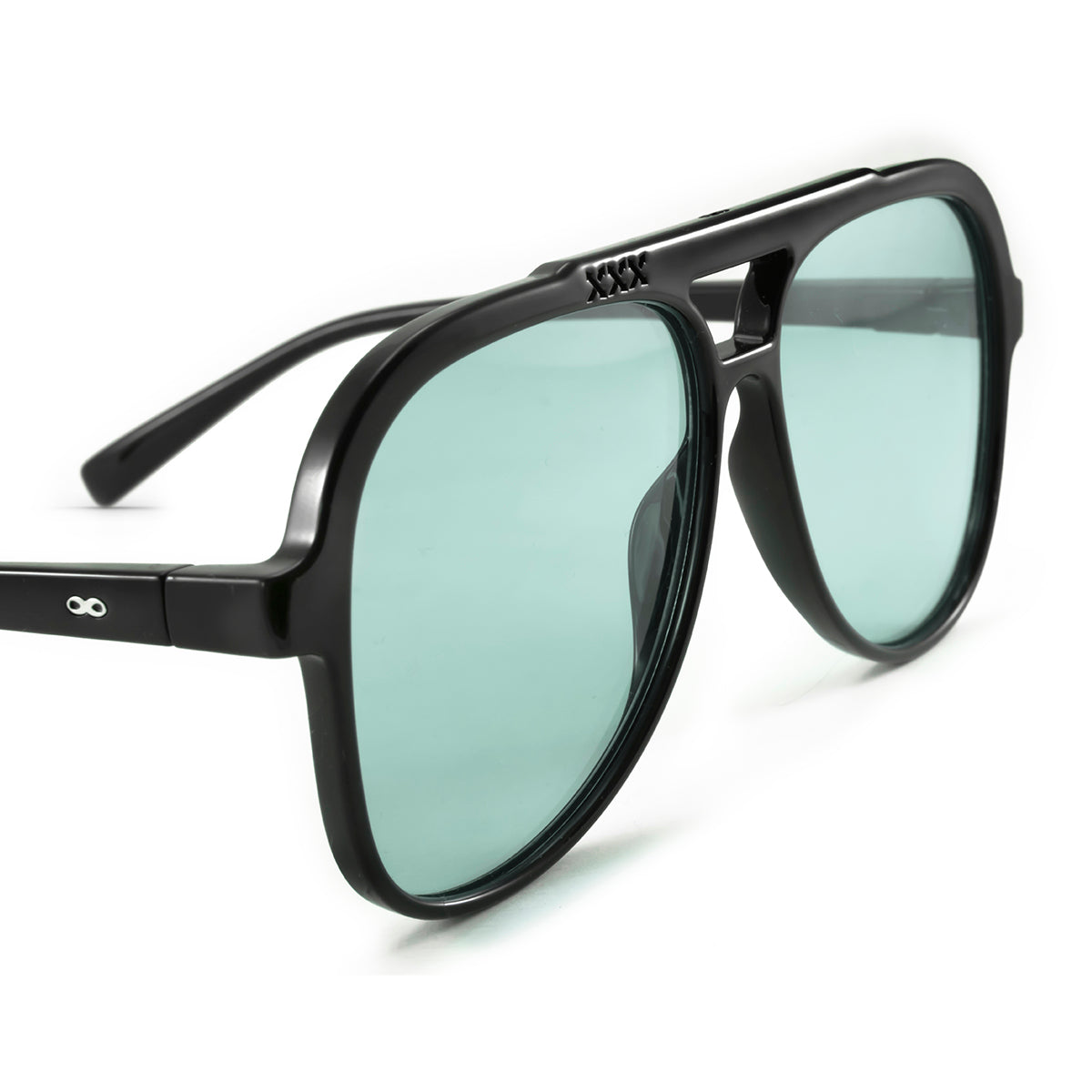 Anteojos de Sol - Triple XXX - Negro Brillo - Lente turquesa