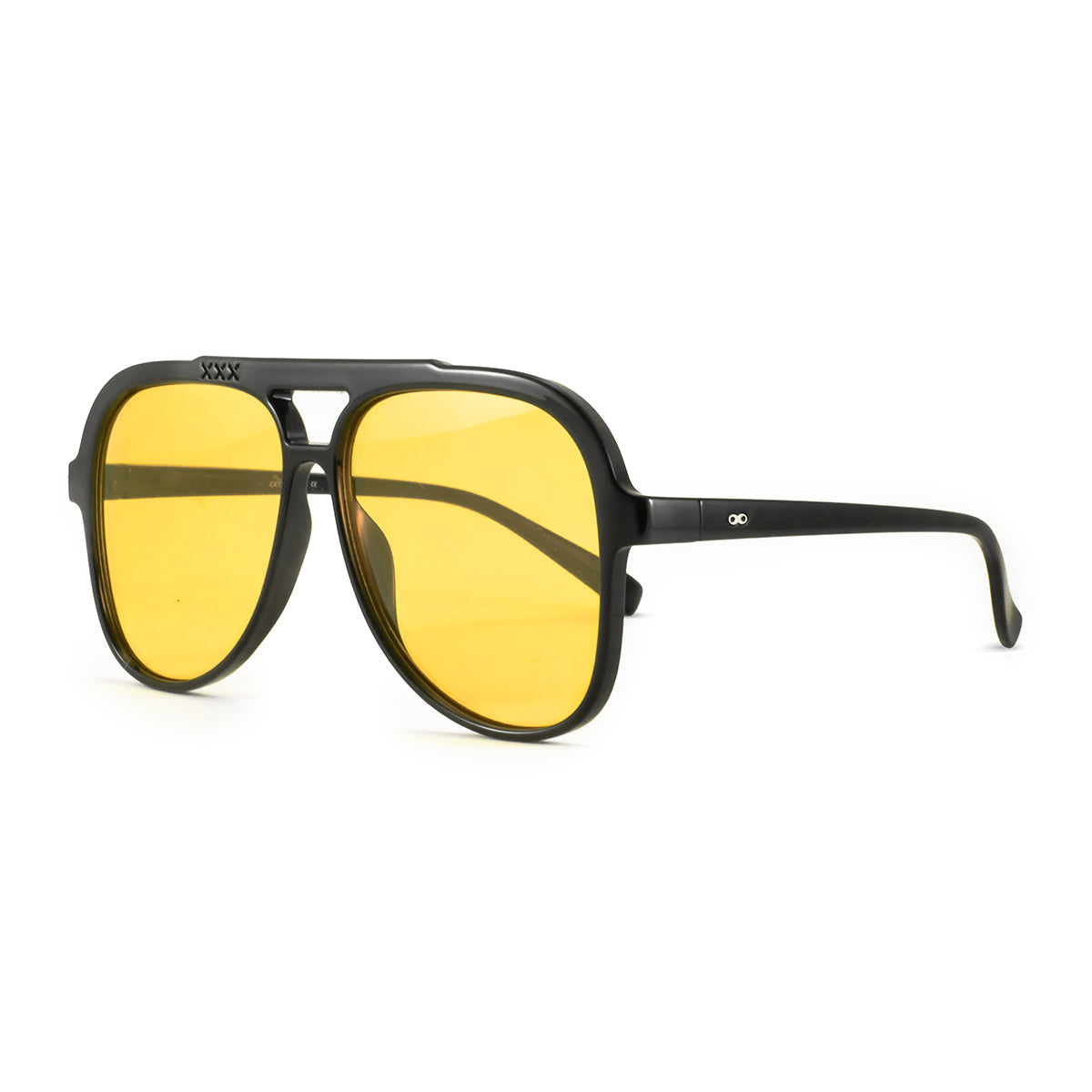 Anteojos de Sol - Triple XXX - Negro Brillo - Lente amarillo