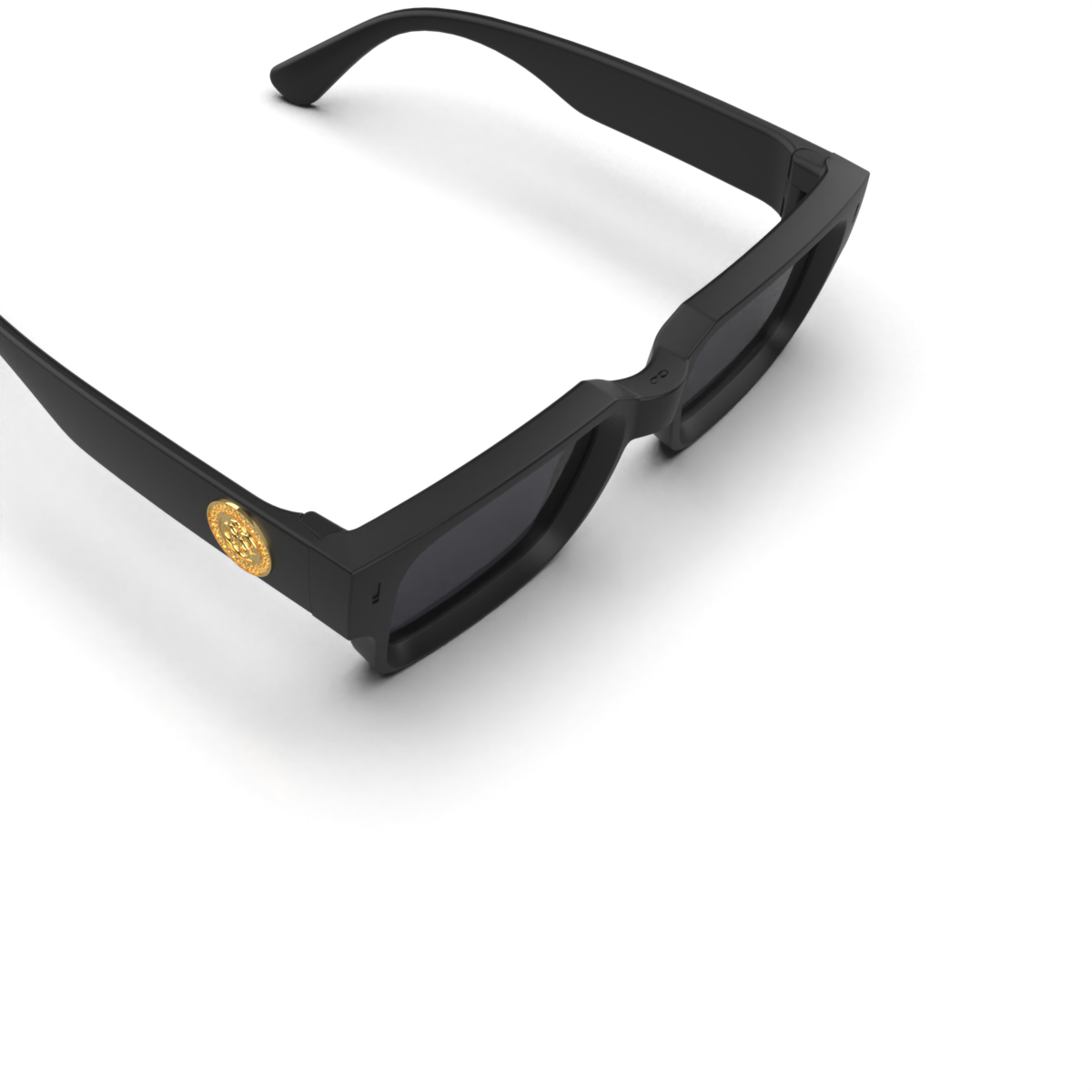 Anteojos De Sol Infinit Luxury Series - Exclamation - Negro Mate - Lente Gris Uroboro Metal