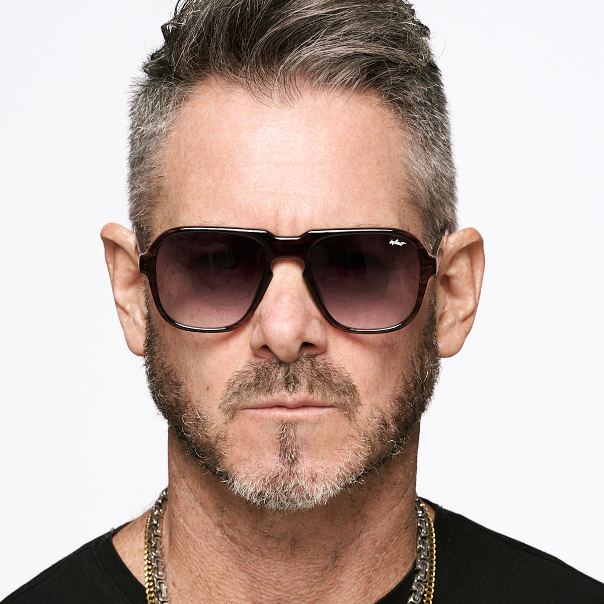 Anteojos de Sol - Burdeos Carey Wood Lente Gris Degrade