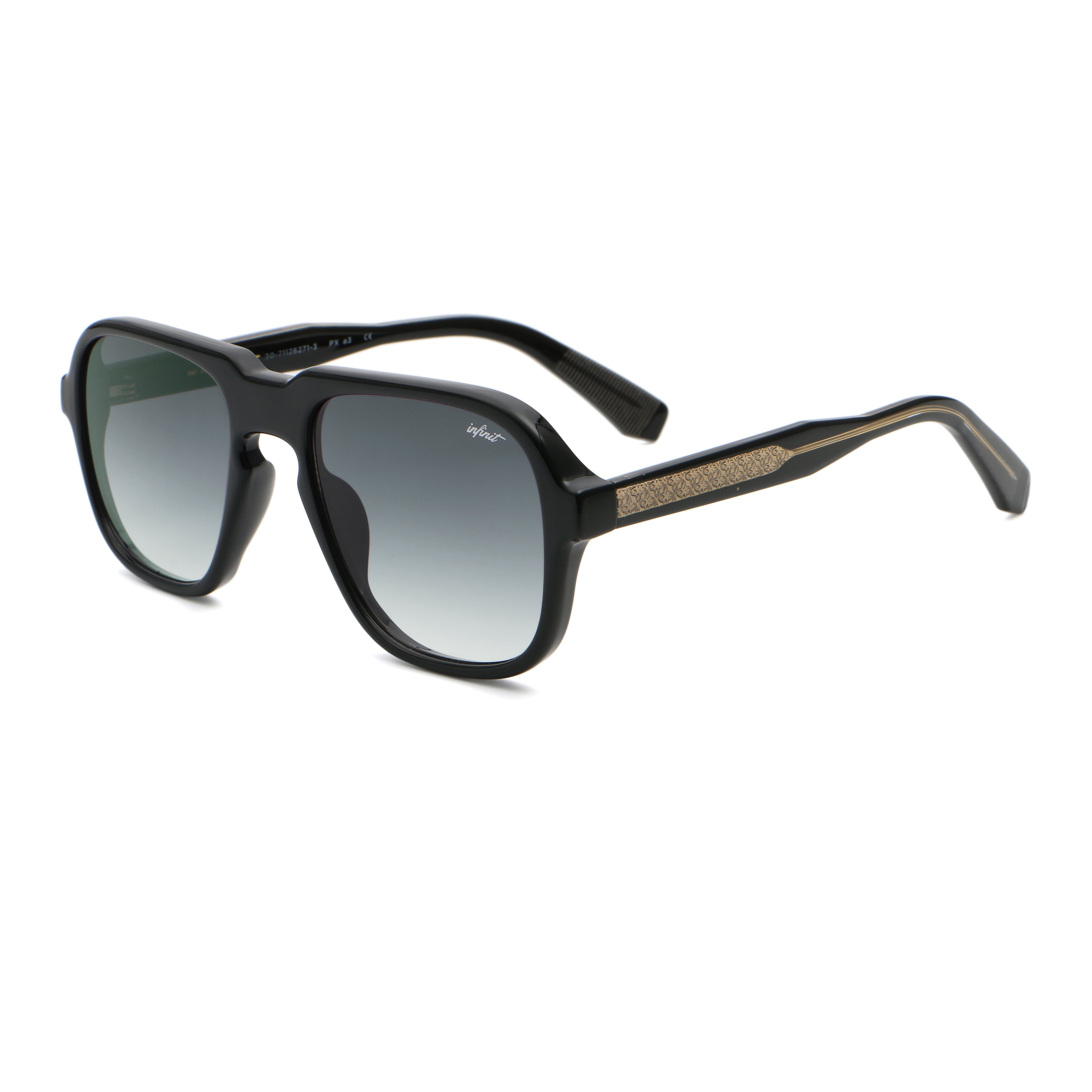 Anteojos de Sol - Burdeos Negro Brillo Lente Gris Degrade