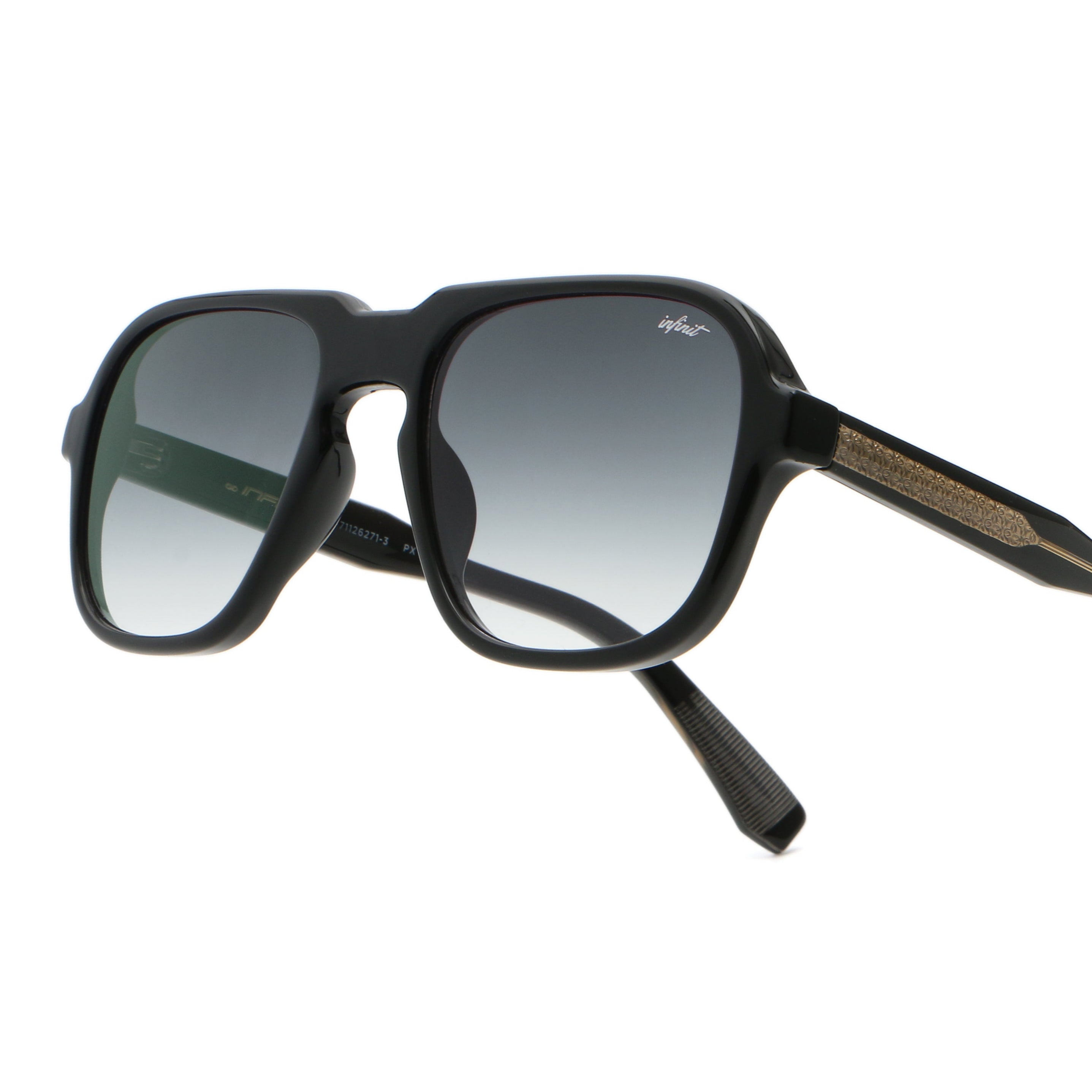 Anteojos de Sol - Burdeos Negro Brillo Lente Gris Degrade