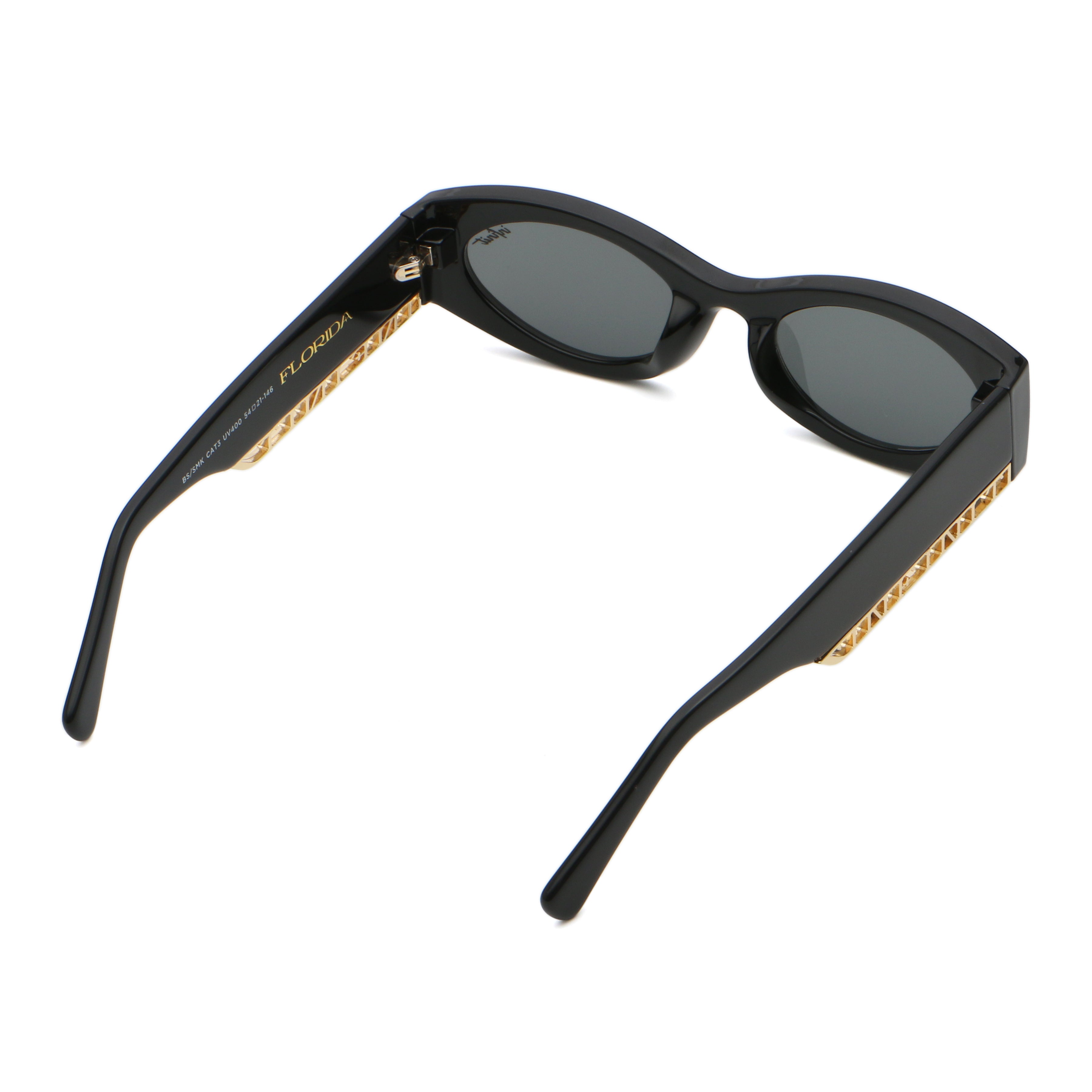 Anteojos de Sol -  Florida Negro Brillo Lente Gris