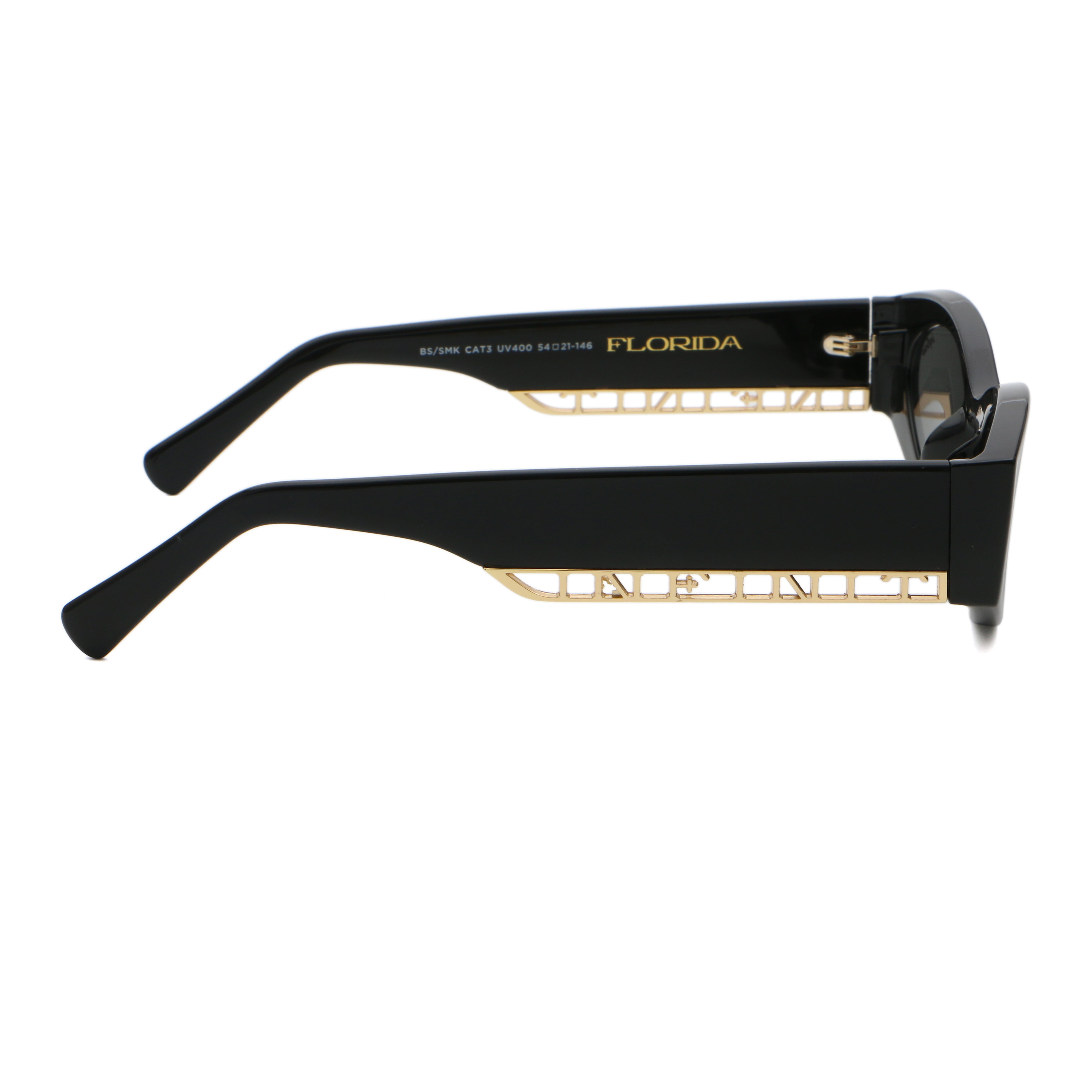 Anteojos de Sol -  Florida Negro Brillo Lente Gris