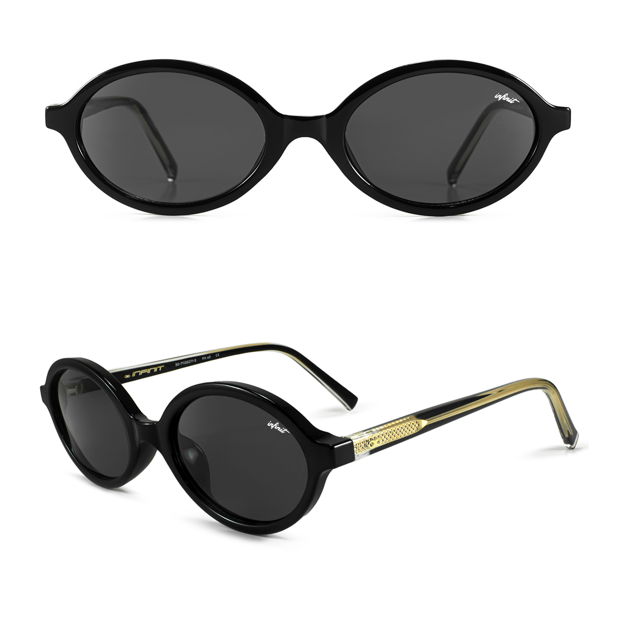 Anteojos de Sol - Fokus Negro Brillo Lente Gris