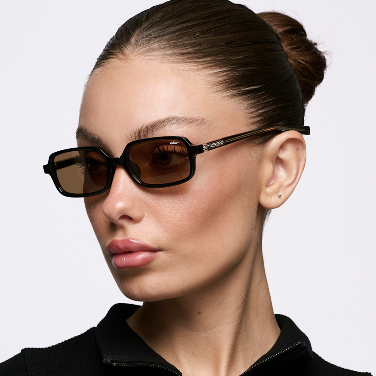 Anteojos de Sol - Glyze Negro Brillo Lente Marron