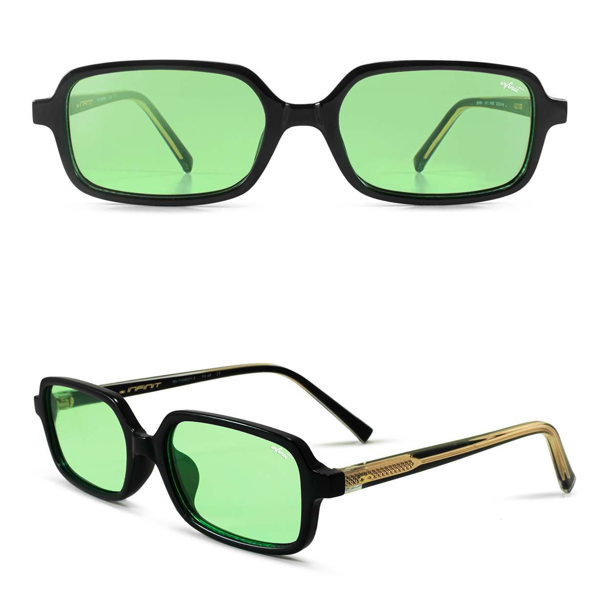 Anteojos de Sol - Glyze Negro Brillo Lente Verde