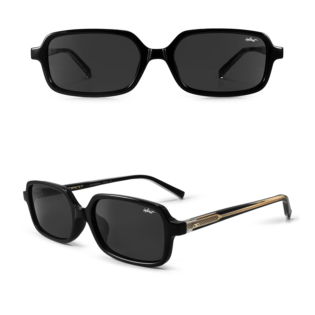 Anteojos de Sol - Glyze Negro Brillo Lente Gris