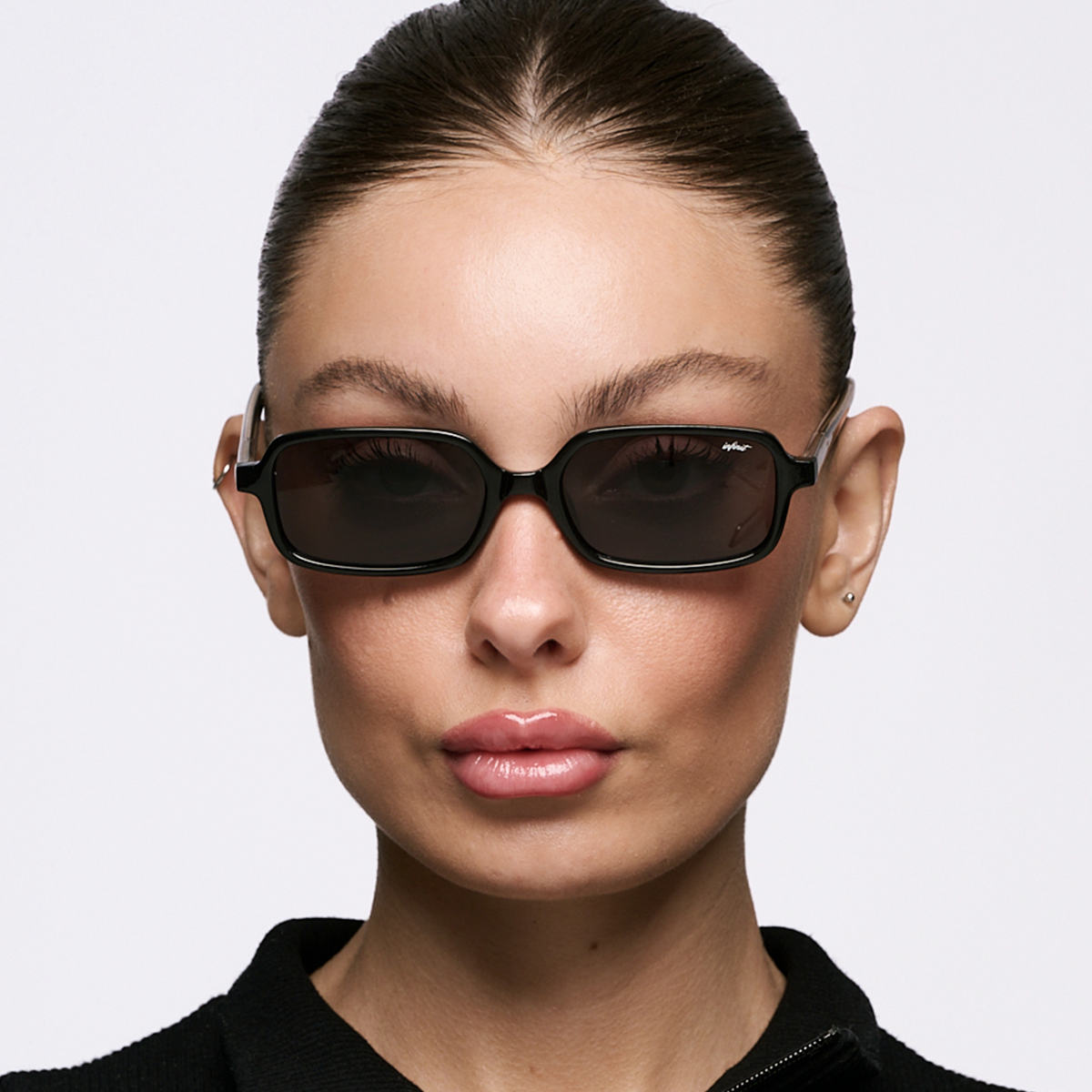 Anteojos de Sol - Glyze Negro Brillo Lente Gris