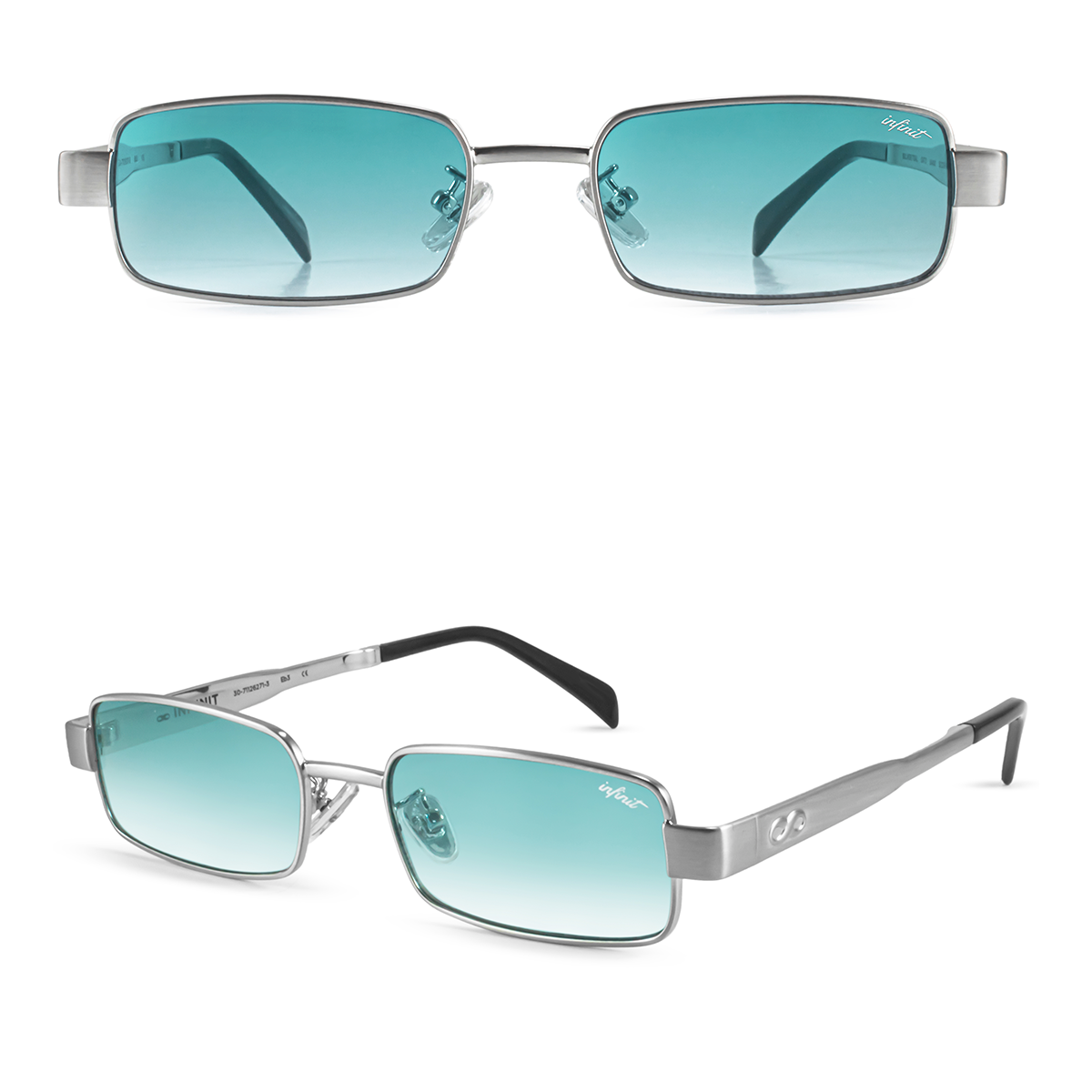 Anteojos de Sol - Honshu Plateado Lente Celeste Degrade