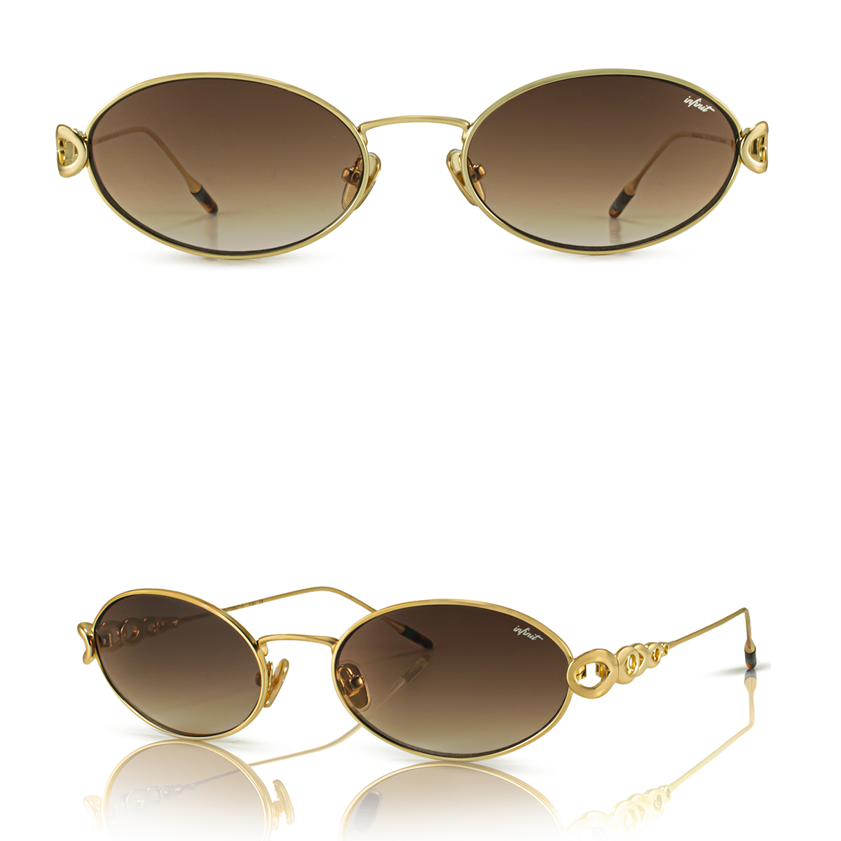 Anteojos de Sol - Namib Dorado Lente Marron Degrade