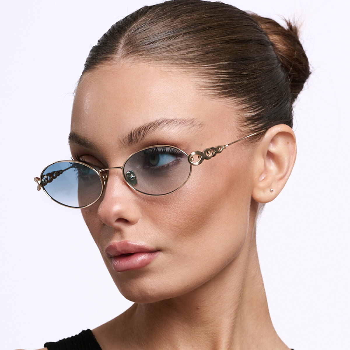 Anteojos de Sol - Namib Dorado Lente Celeste Degrade