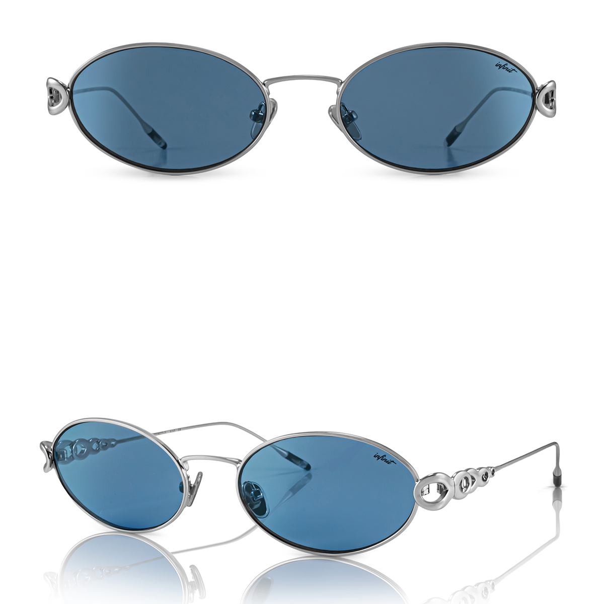 Anteojos de Sol - Namib Plateado Lente Azul