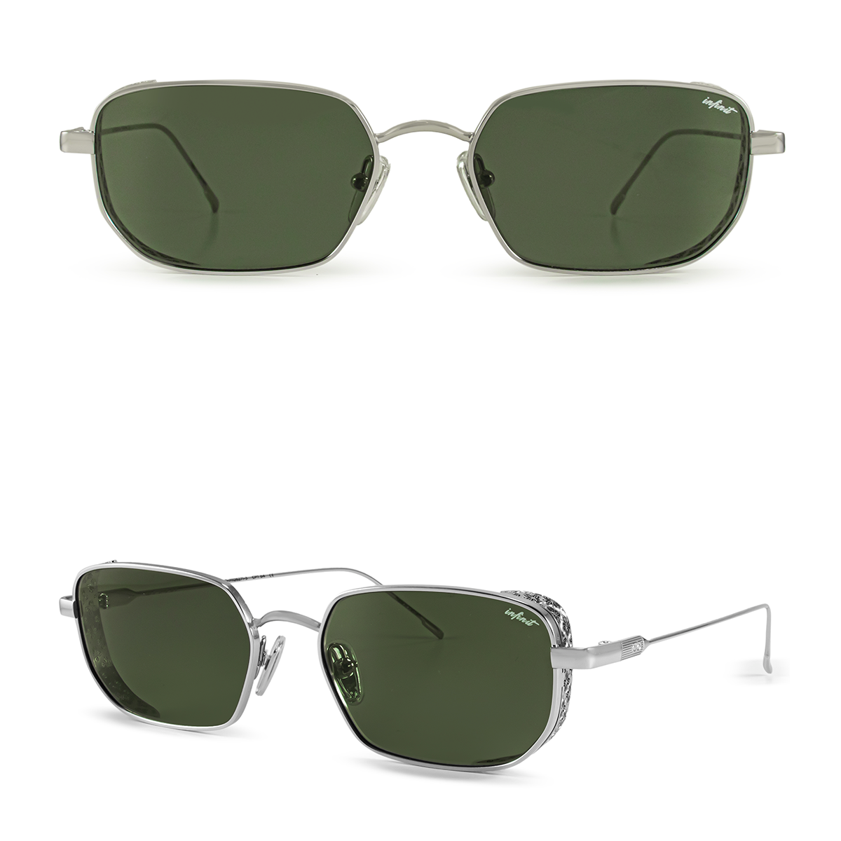Anteojos de Sol - Palmyra - Plateado - Lente Verde