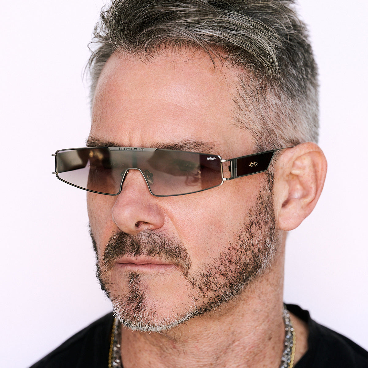 Anteojos de Sol - Panoramic Gris Lente Suave Espejada Coffee Degrade