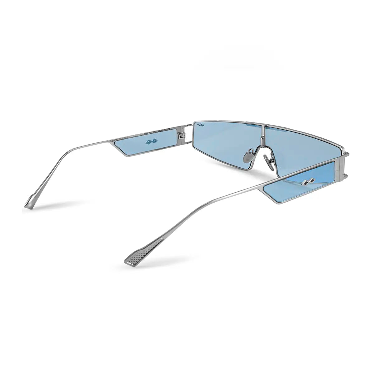Anteojos de Sol - Panoramic Plateado Lente Celeste