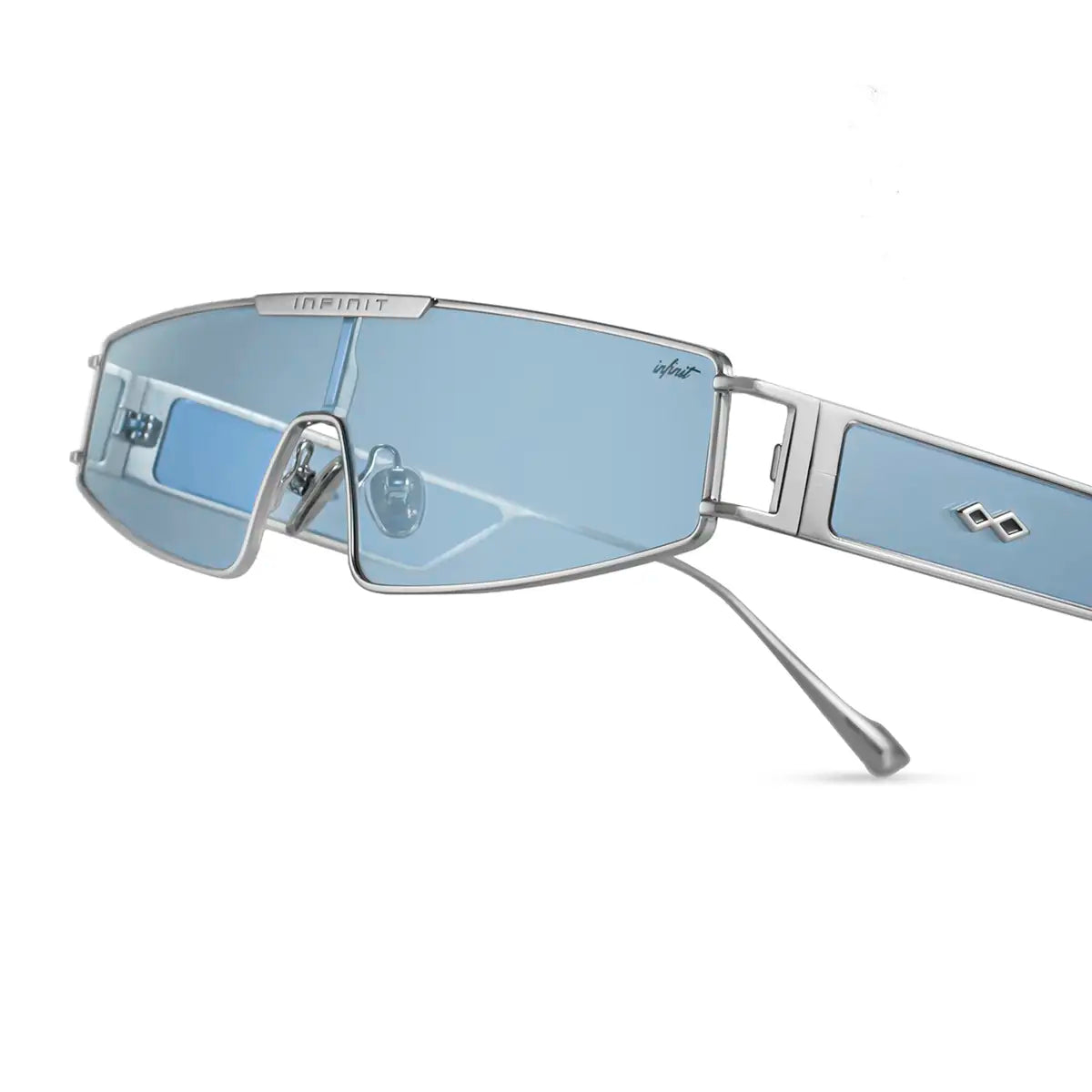 Anteojos de Sol - Panoramic Plateado Lente Celeste