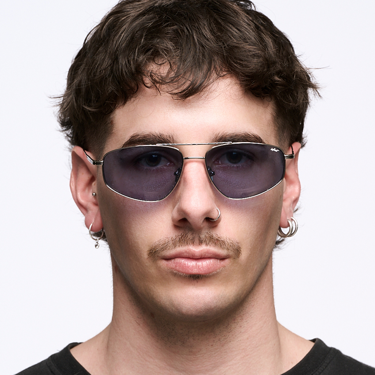 Anteojos de Sol - Pierre Plateado Lente Azul