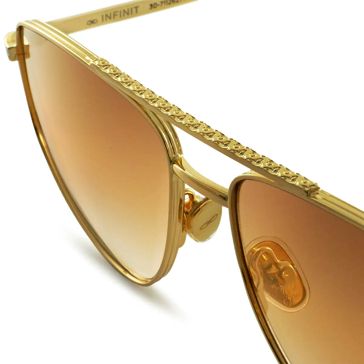 Anteojos de Sol - Pierre Dorado Lente Suave Espejada Naranja Degrade