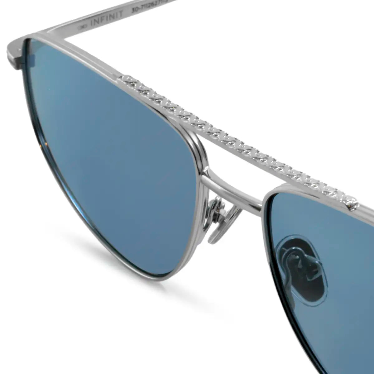 Anteojos de Sol - Pierre Plateado Lente Azul