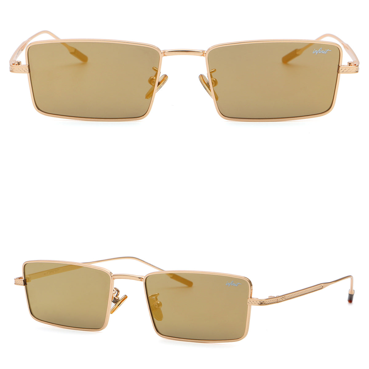 Anteojos de Sol - Positano Dorado Lente Espejada Dorada