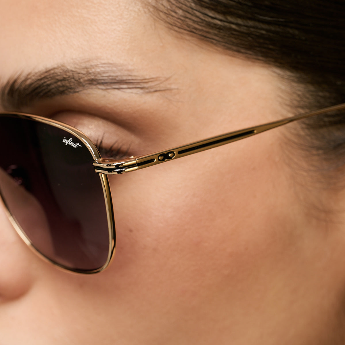 Anteojos de Sol - Secchia Dorado Lente Gris Degrade