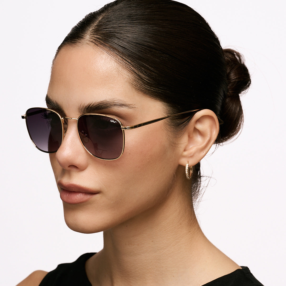 Anteojos de Sol - Secchia Dorado Lente Gris Degrade