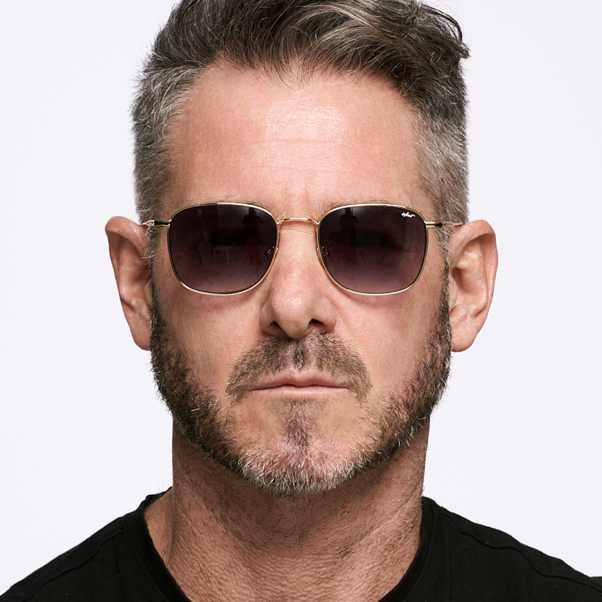 Anteojos de Sol - Secchia Dorado Lente Gris Degrade