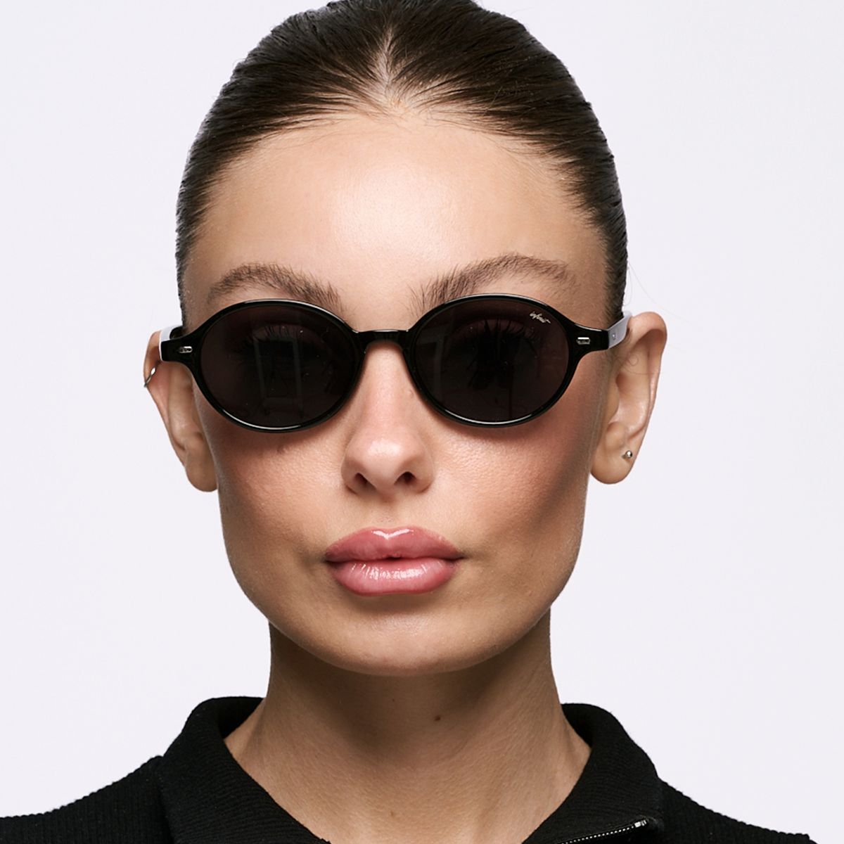 Anteojos de Sol - Vizu Negro Brillo Lente Gris