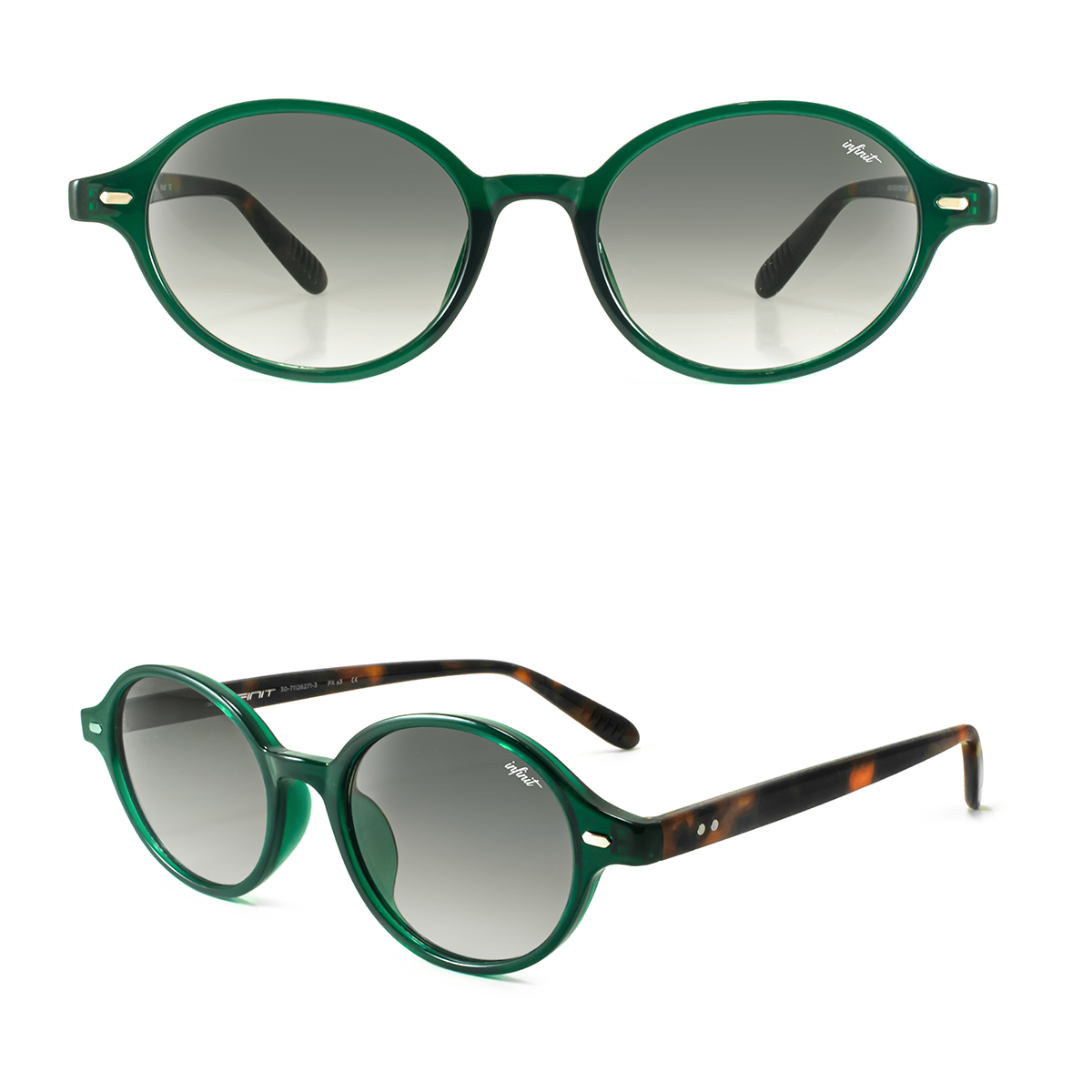 Anteojos de Sol - Vizu Verde Lente Gris Degrade